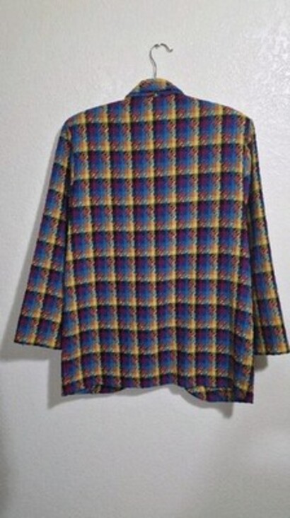 Womens Vintage Rainbow Houndstooth Blazer 80s Star City Clothing Co Sz 12 - Picture 4 of 6